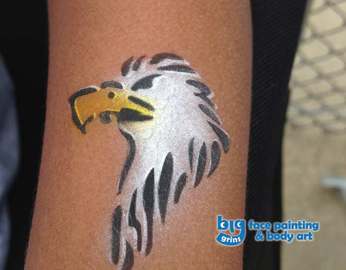 Big Grins Airbrush Temporary Tattoo of Eagle