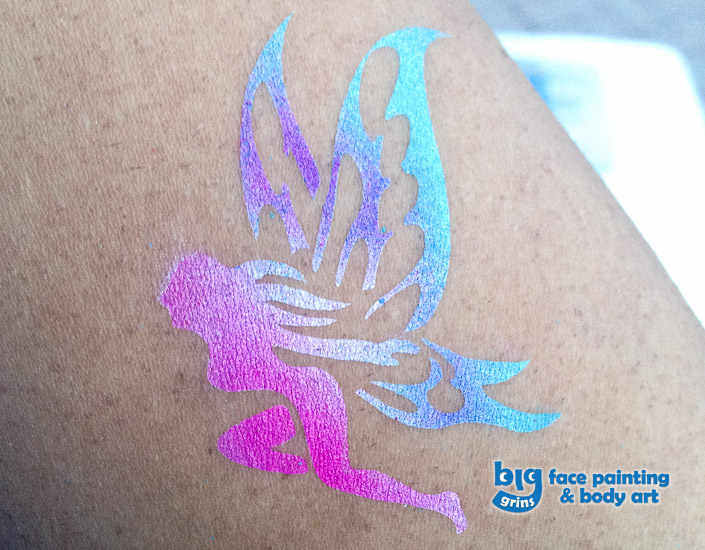 Big Grins Airbrush Temporary Tattoo of Fairy