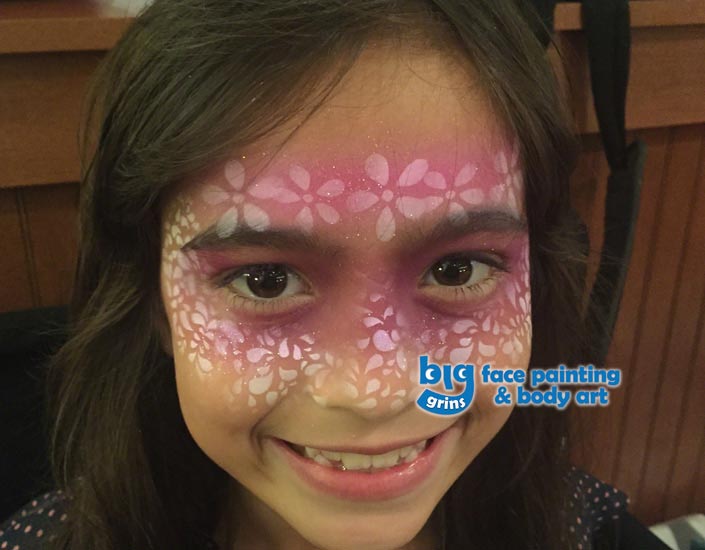 Big Grins Airbrush Face Painting Floral Design