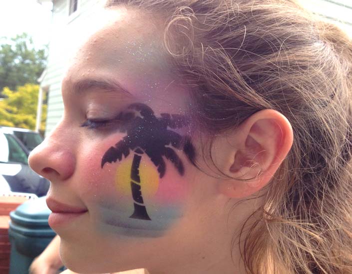 Big Grins Airbrush Face Painting Tropical Sunset